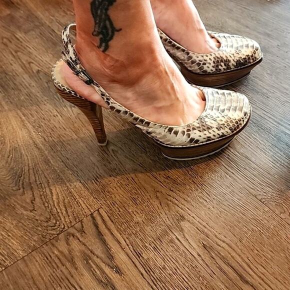 DONALD J PLINER STYLE# LISA SNAKE SKIN PLATFORM SLINGBACK WOMAN'S SIZE 10.☆SEXY☆ - Picture 2 of 16